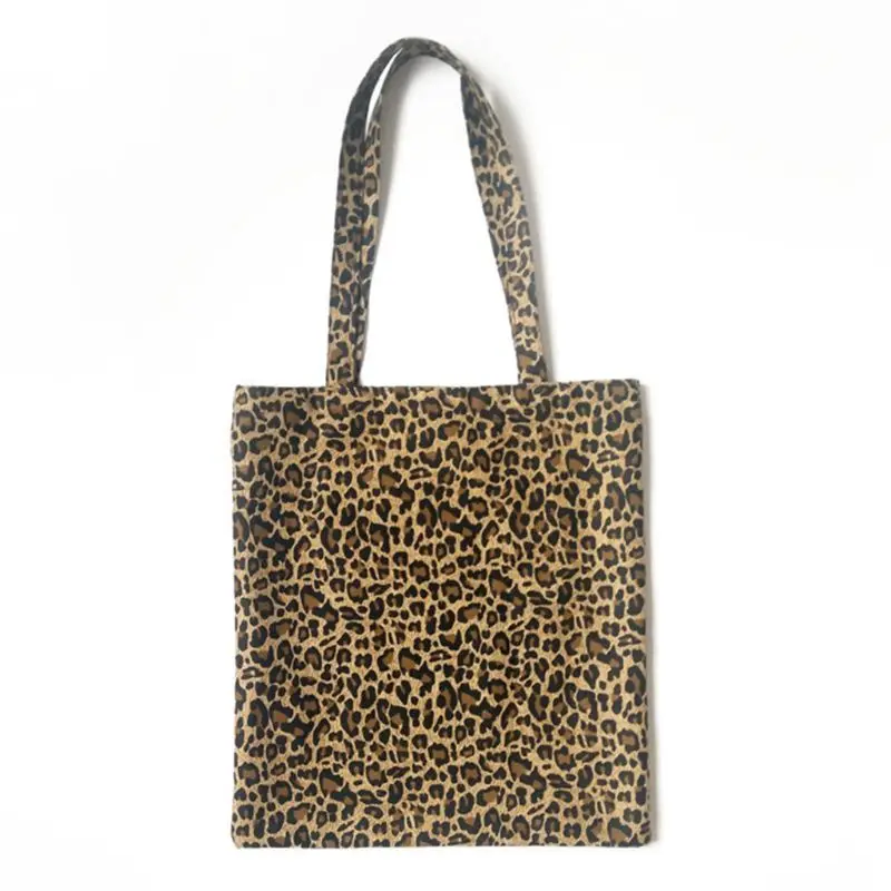 

Women Canvas Shoulder Bag Girls Leopard Print Hobo Purse Satchel Tote