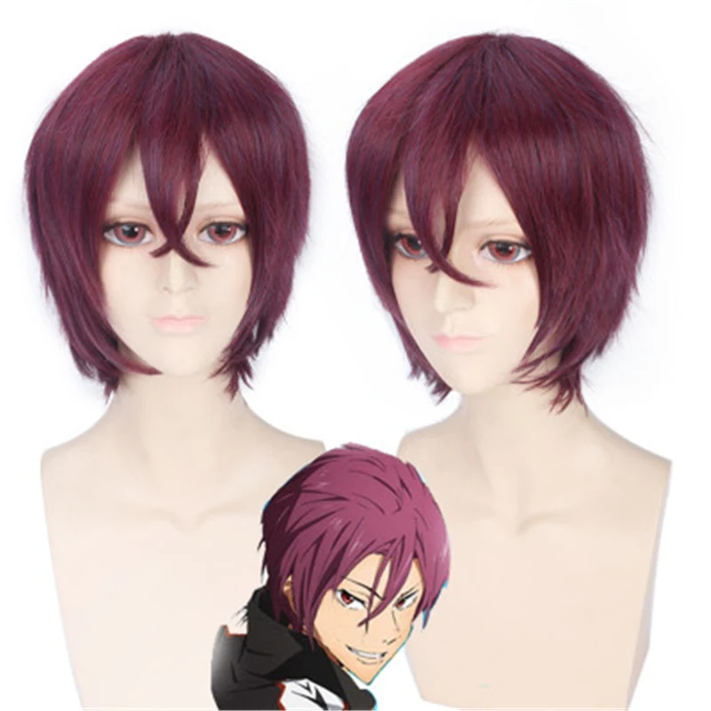 

Anime Free! Rin Matsuoka Wig Cosplay Costume Men Women Short Heat Resistant Synthetic Hair Halloween Party Role Play Wigs