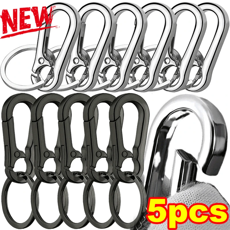

1-5Pcs Gourd Buckle Keychains Climbing Hook Stainless Steel Car Strong Carabiner Shape Keychain Accessories Metal Key Chain Ring