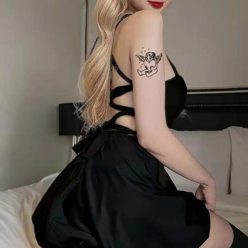 Женские Наклейки с татуировками Love Angel для рук спины травы сока популярная