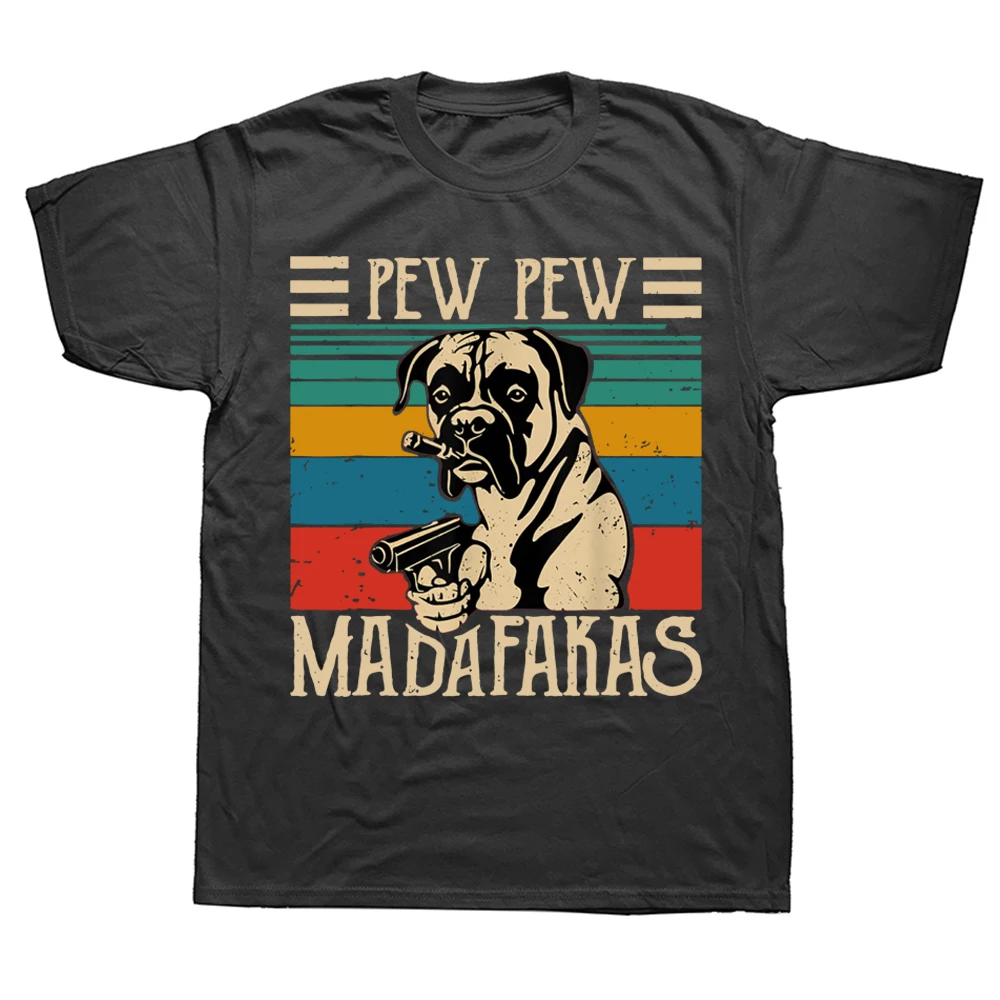 

Футболка Pew Madafakas мужская с принтом, винтажные хлопковые рубашки-боксеры с короткими рукавами, с графическим принтом, уличная одежда, подаро...