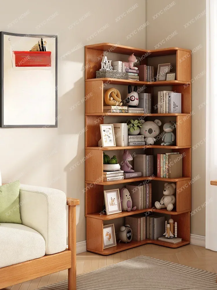 Настенный детский книжный шкаф из массива дерева напольный стеллаж для хранения