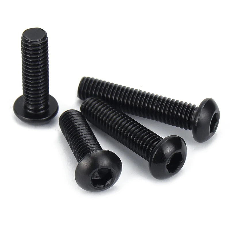 

304 Stainless Steel Black Round Head Hexagon Socket Machine Screw Bolt Inner Hex Screws Fastening Nail M2 M2.5 M3 M4 M5 M6 M8