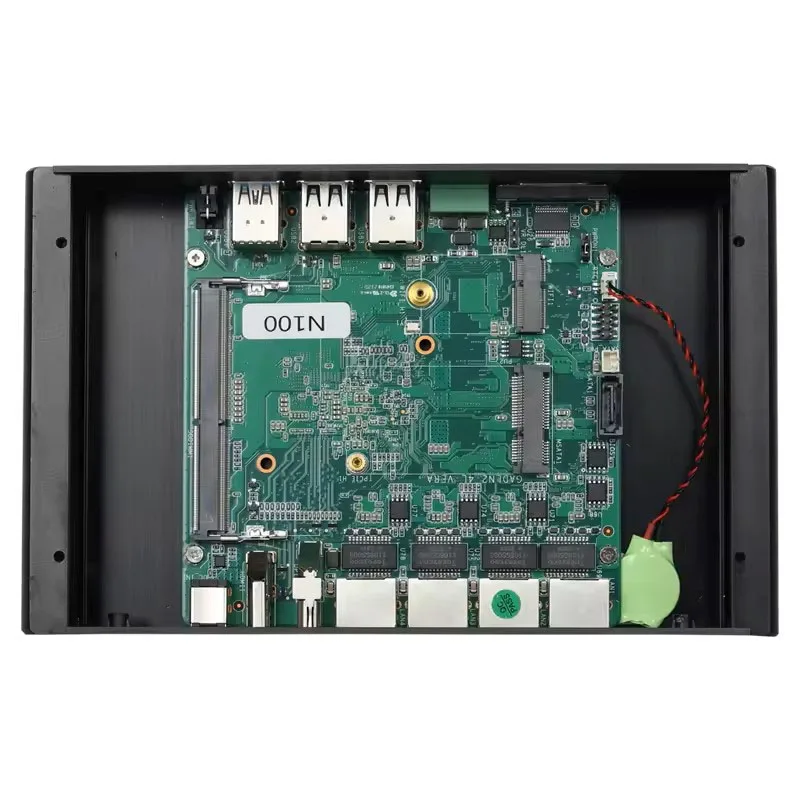 Промышленный мини-ПК Helorpc с поддержкой Inter N100 WIN10 LINUX RS232 RS485 4x2 5G LAN 1xHDMI2.0 6xUSB