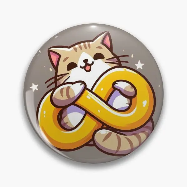 Привлечно аутистический кот обнимающий золотой млад мягкая пуговица булавка для