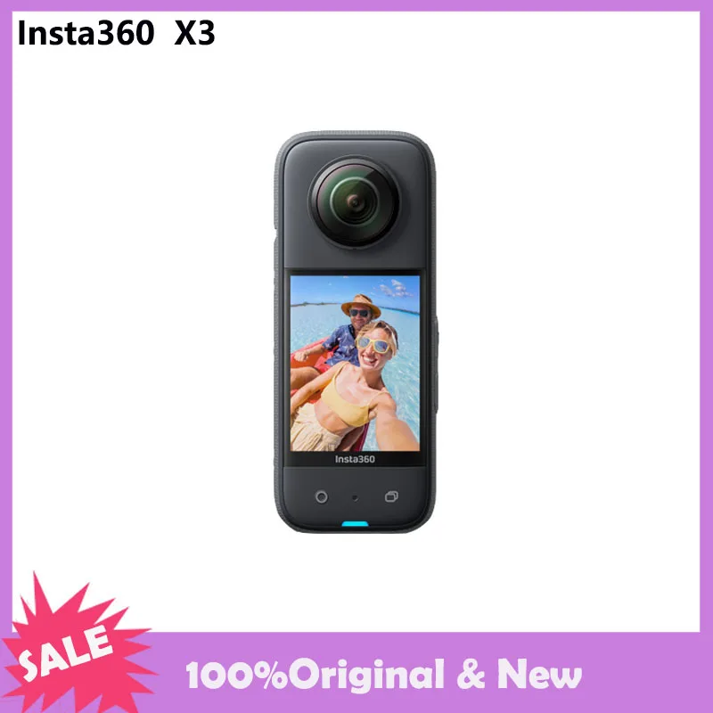 Insta360 X3 - Waterproof 360 Action Camera with 1/2" 48MP Sensors, 5.7K 360 Active HDR Video, 72MP 360 Photo, 4K Single-Lens