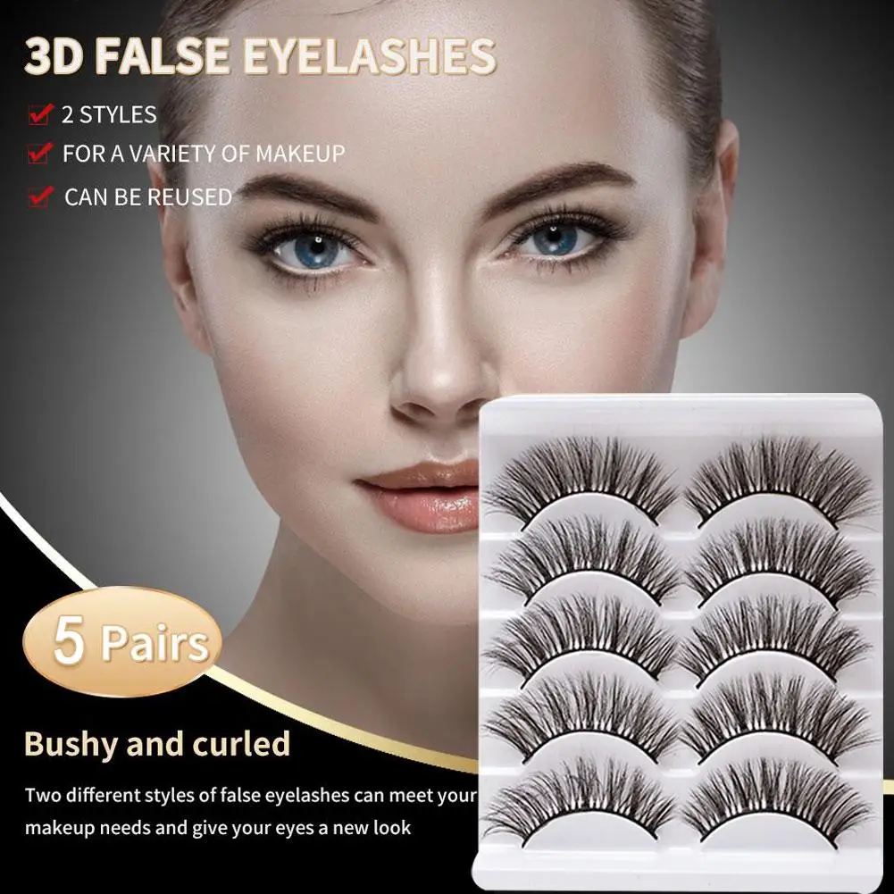 

5Pairs 3D False Eyelashes Strip Lashes Fluffy Mink False Dramatic Eyelashes Makeup Lashes Eyelashes Fake Volume Eyelashes U5Q9