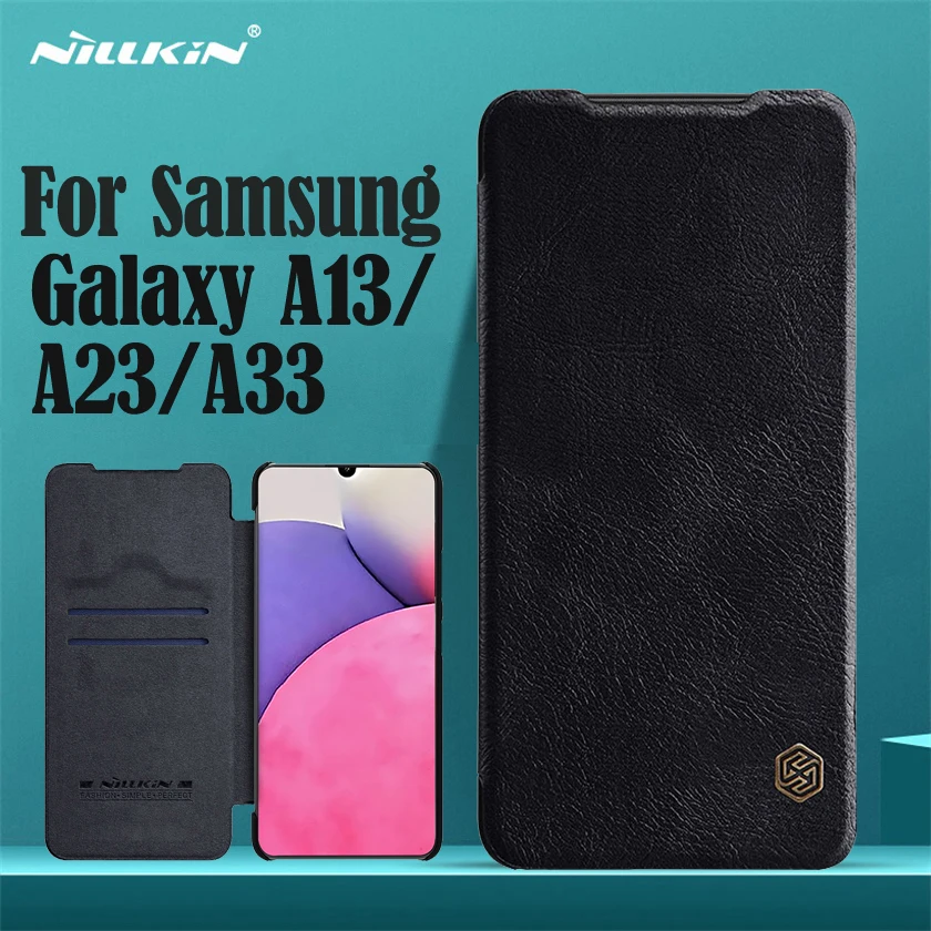 

For Samsung Galaxy A33 A13 5G Flip Case Nillkin Qin Leather Case Card Pocket Book Cover For Samsung Galaxy A33 A13 4G Phone Bags