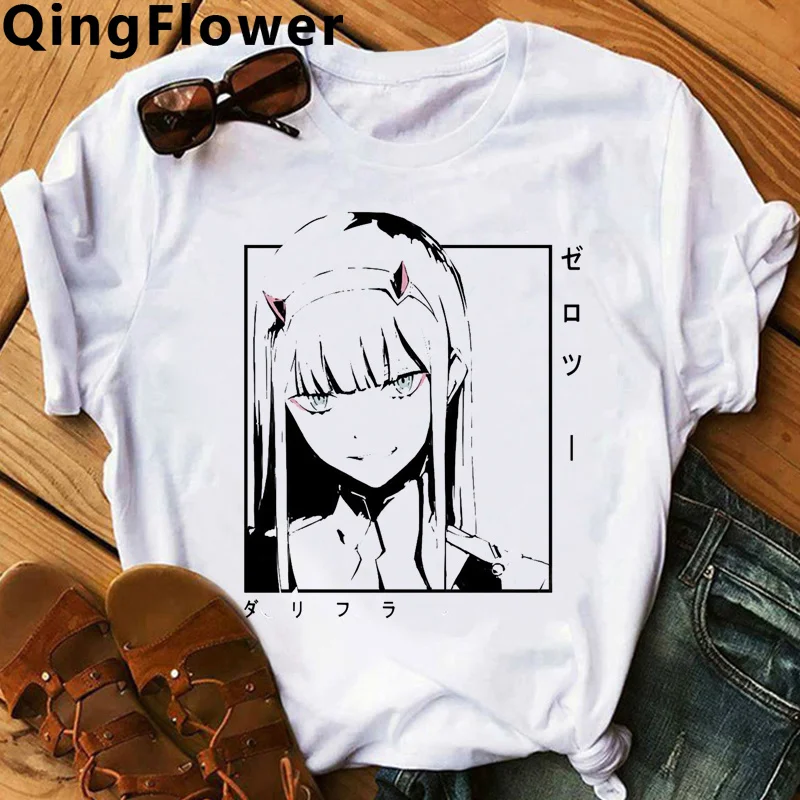 

Anime Darling in the Franxx Zero Two Inuyasha Nagatoro top tees men white t shirt casual harajuku kawaii vintage aesthetic