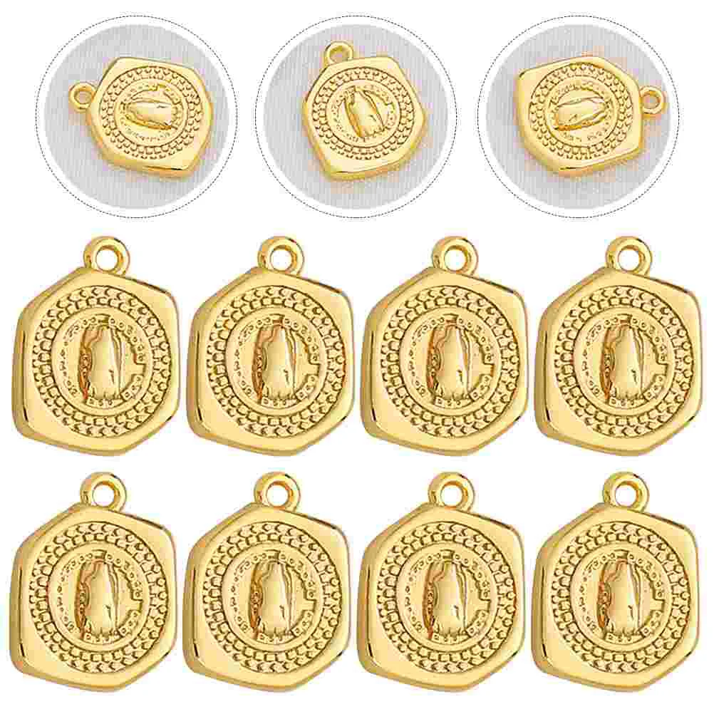 

10Pcs Virgin Mary Copper Jewelry Charms DIY Earring Necklace Charms Pendants