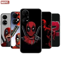 marvel deadpool phone case for huawei p50 p40 p30 p20 10 9 8 lite e pro plus black etui coque painting hoesjes comic fas