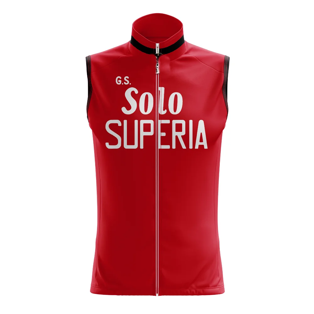 

GS Solo SUPERIA TEAM RETRO CLASSIC Summer Sleeveless Cycling Vest Mtb Clothing Bicycle Maillot Ciclismo Bike Clothes