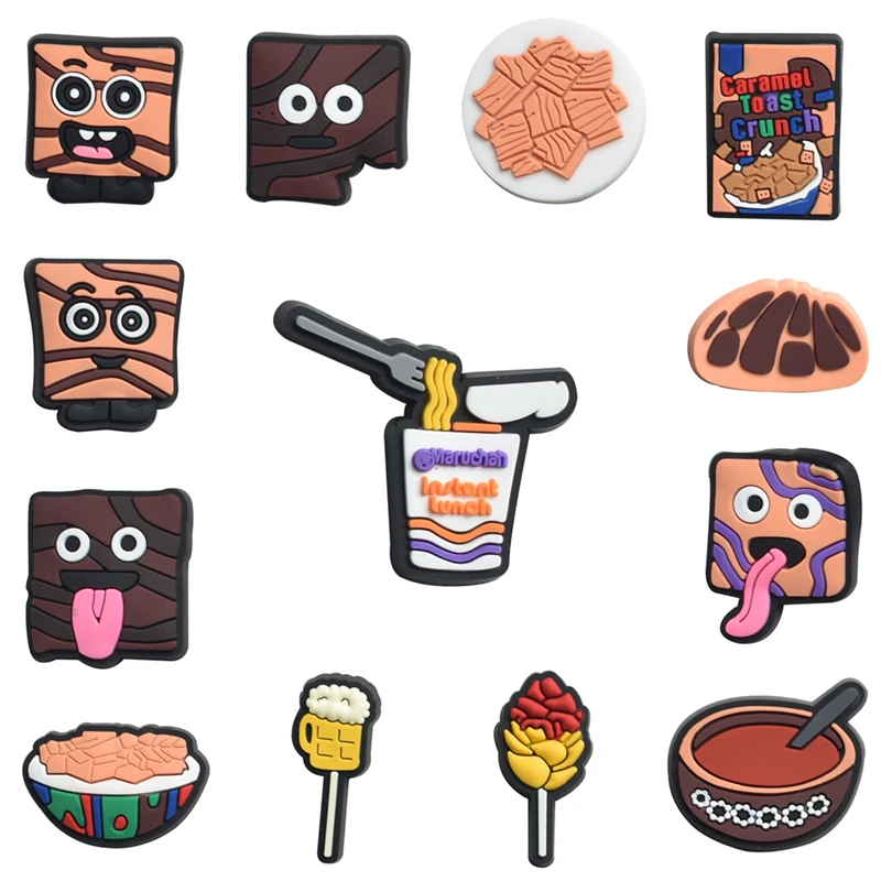 

Single Sale1pcs Cute Cookies PVC JIBZ Croc Charms Accessories Fit Clog Sandals Wristband Garden Shoe Decoration Kids Party Gifts