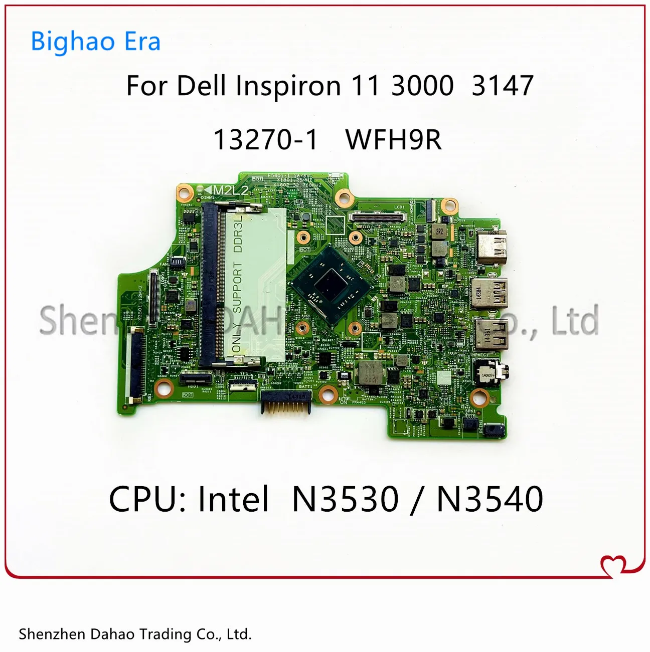 

For Dell Inspiron 11 3000 3147 Laptop Motherboard 13270-1 WFH9R Mainboard With N3530/N3540 CPU CN-01YRTP 0KW8RD 100% Fully Test