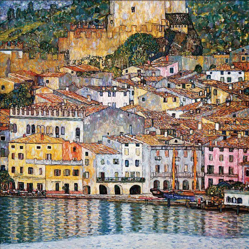 

Malcesine on Lake Garda,1913 by Gustav Klimt Masterpieces Oil Painting Reproductions Hand Painted Decorative Art for Hotel