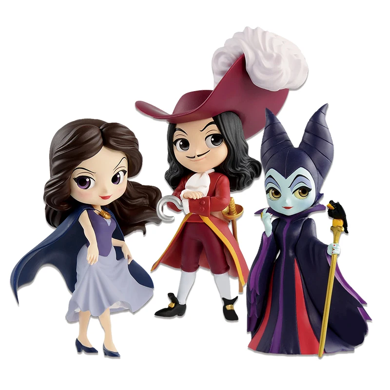 

Bandai Genuine Q Posket Villain Mini Doll Maleficent Vanessa Hook Action Figure Model Girl Toys