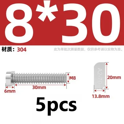 

M8 M10 Т-образные винты из нержавеющей стали 304, алюминиевый профиль, Т-образный паз, фотоэлектрические пазы, болты с квадратной головкой