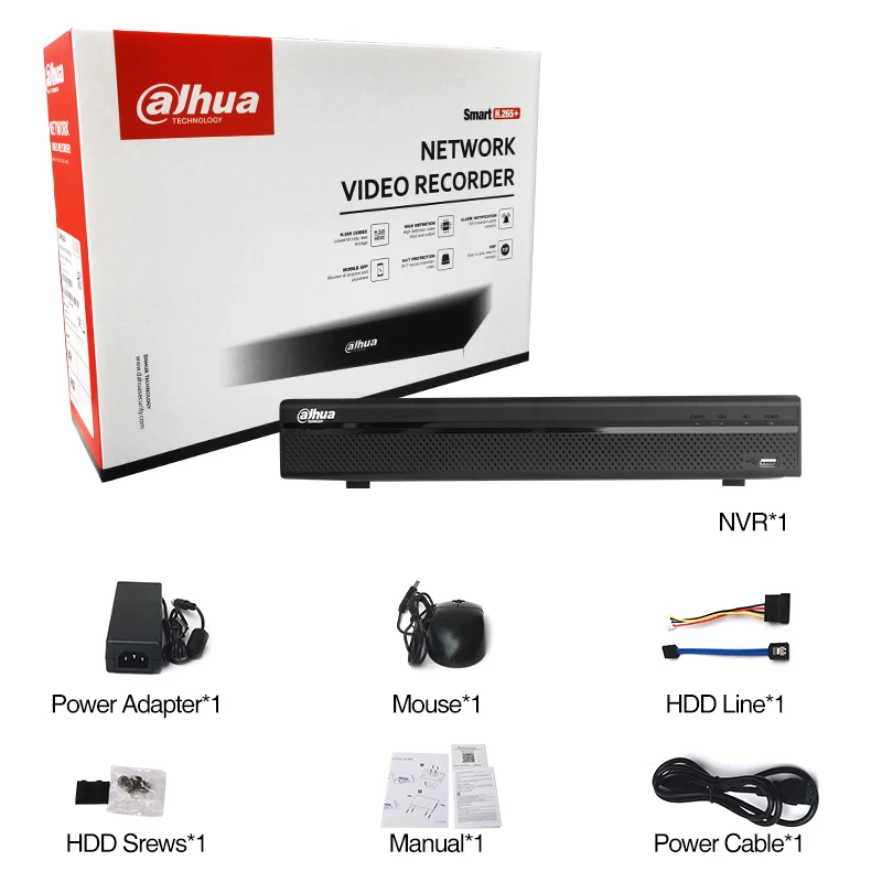 Dahua NVR4104HS-4KS2/L NVR4108HS-4KS2/L NVR4116HS-4KS2/L 4/8/16 CH P2P Compact 1U 4K &amp H.265 ONVIF Lite сетевой
