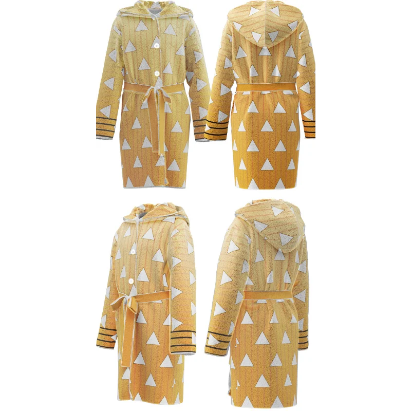 Костюм для косплея из аниме рассекающий демонов кимоно No Yaiba Haori агацума Zenitsu Kochou