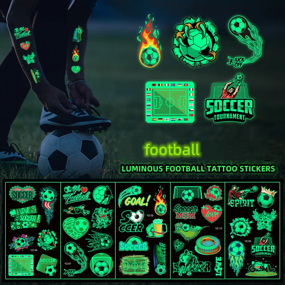 

Luminous Temporary Tattoos - 76 Glitter Styles | Football Themed Party Supplies, Arts and Crafts （10PCS）