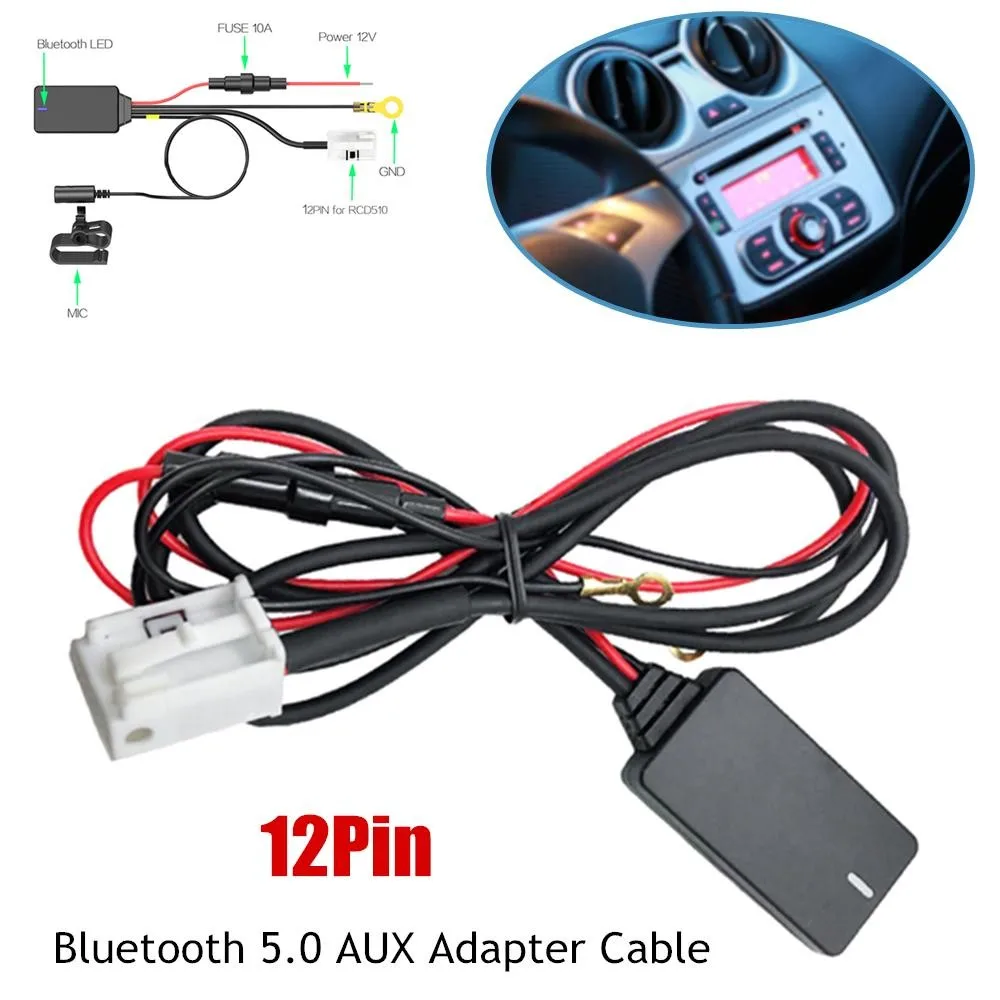 

1 Pcs Bluetooth AUX Adapter 12Pin Bluetooth 5.0 Car Audio Parts Playing Music Useful