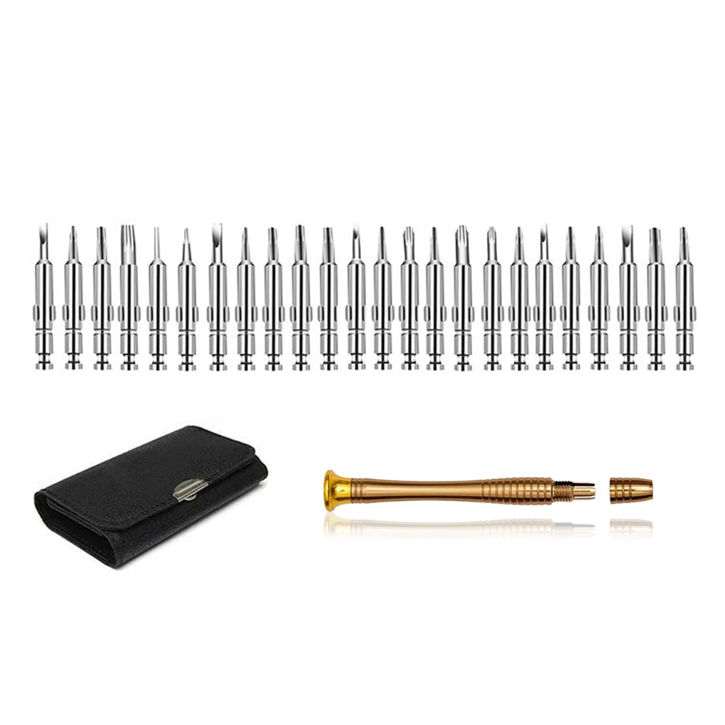 

25-in-1 Precision Screwdriver Bit Set Repairing Ratcheting Screw Driver Portable Watch Eyeglasses DIY Professional Tools