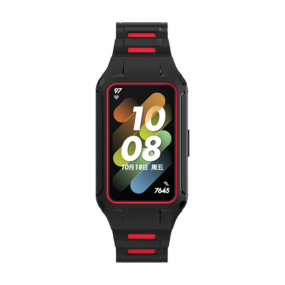 Ремешок Sikai + чехол из ТПУ для часов Huawei Band 7 с полной рамкой защита экрана ремешок