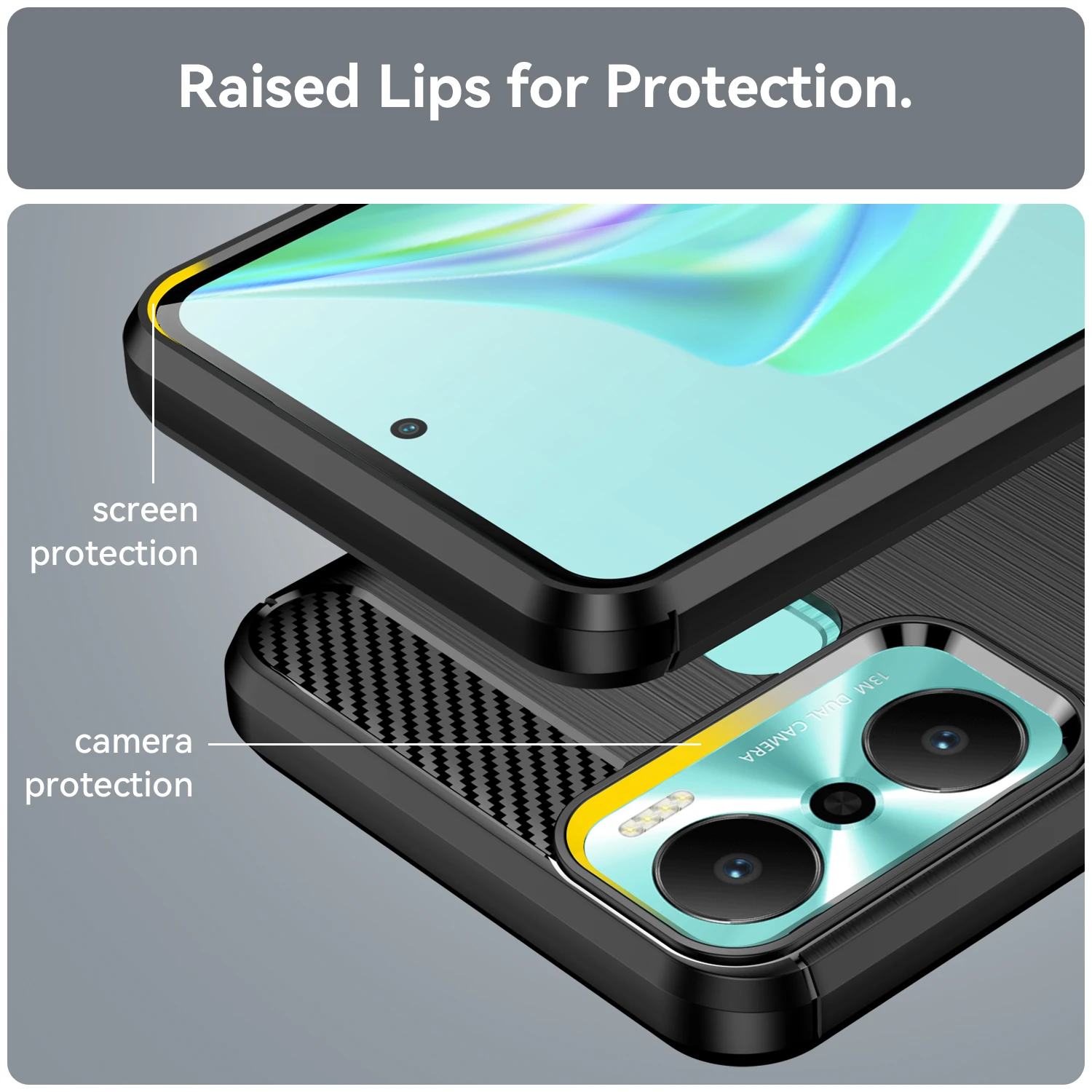 Carbon Fiber Case For Infinix Hot 20 Play Cover Infinix Hot 20 Play Coque Soft Silicone Protective Case Infinix Hot 20 Play
