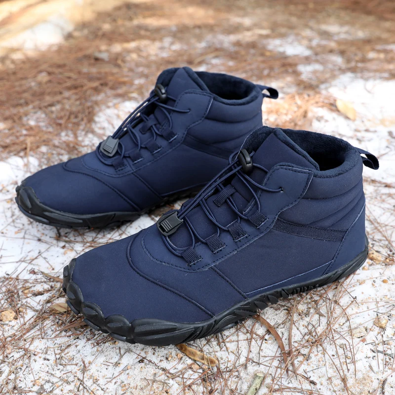 

Black Men Women Winter Boots Cheap Snow Larger 47 Men Fashion Sneakers Casual Outdoor Five-finger Ankle Boots Warm Hiking Shoes