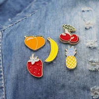 fashion design fruit series of enamel glaze sweet cherries strawberry banana pineapple drip brooch brooch badge accessories