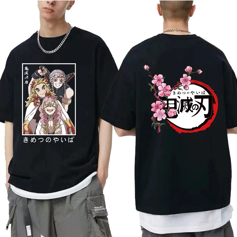 

Футболка мужская в стиле японского аниме, милая Модная рубашка с рассекающим демонов, Топ 90-х годов