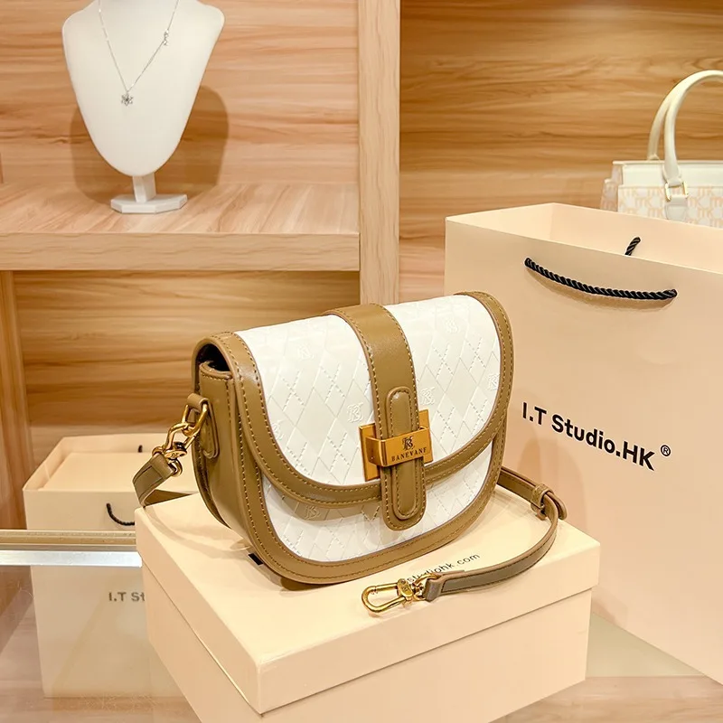 

MKJ Brand Simple Half Round Saddle Bag Women's New Fashion Summer Underarm Bag Single Shoulder Crossbody Bag Small Bag