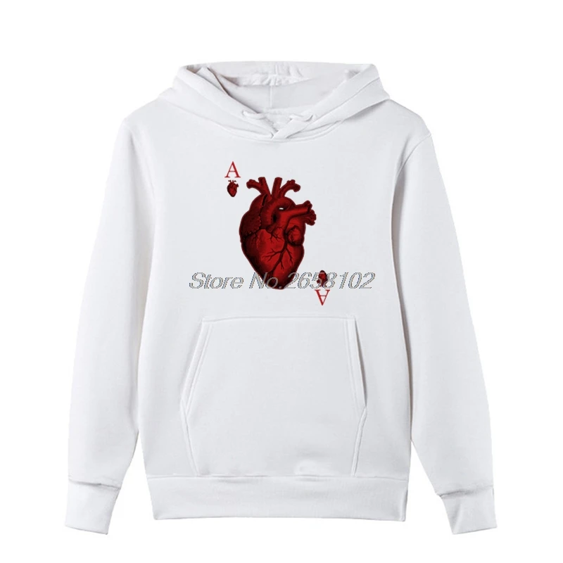 

Ace Of Hearts Novelty Poker Design Men's Graphic Cool Sweatshirt Joker Spring Autumn Cotton Hoodies Unique Coats Streetwear