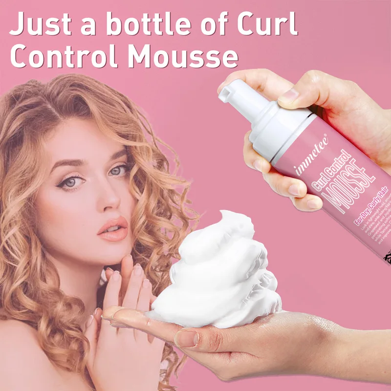 

200ml Curly Hair Mousse Strong Hold Hair Foam Mousse Frizz-free Professional Styling Mousse For Wig Braids Women Men Kids