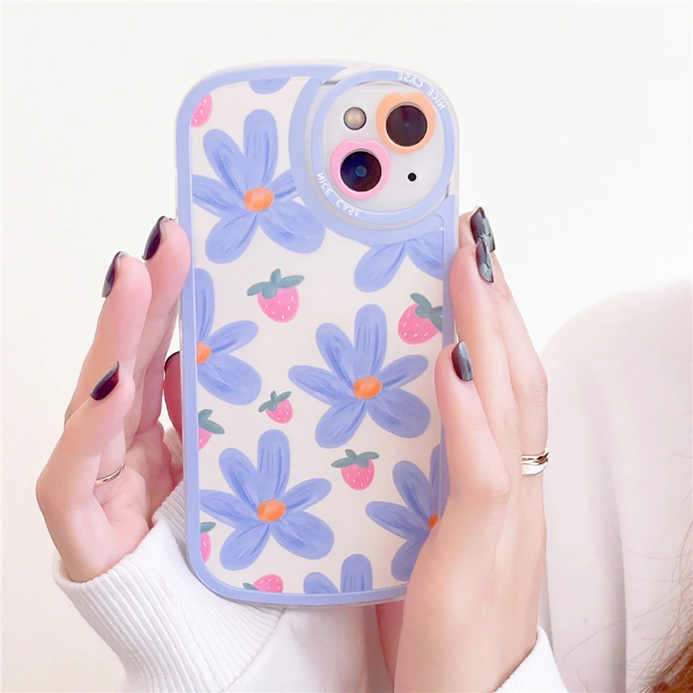 

Мягкий силиконовый чехол с милыми цветами для iPhone 11, чехол для iPhone 11, 12, 13 Pro Max, X, XS, XR, 7, 8 Plus, 6S, SE, 13 Mini, ударопрочный чехол