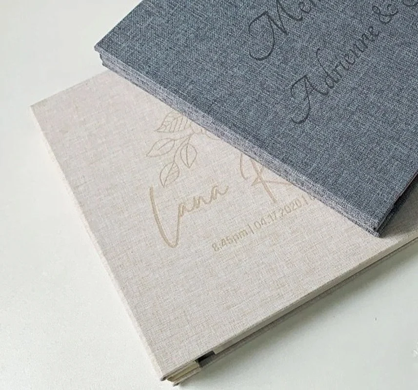 

Customized Linen 10 Inch DIY Photo Album Can Engraved Name Gift Lover Birthday Wedding Baby Shower Scrapbook Paper Crafts Sticky