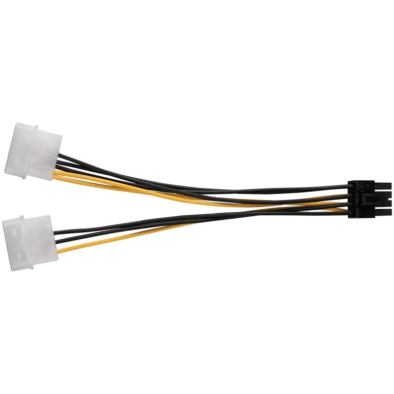Фото 10 шт. 2 Molex 4-контактный к 8-контактному видеокарте PCI Express Pci-E ATX PSU Кабель-переходник Molex к Pcie 8-контактный шнур адаптера №1