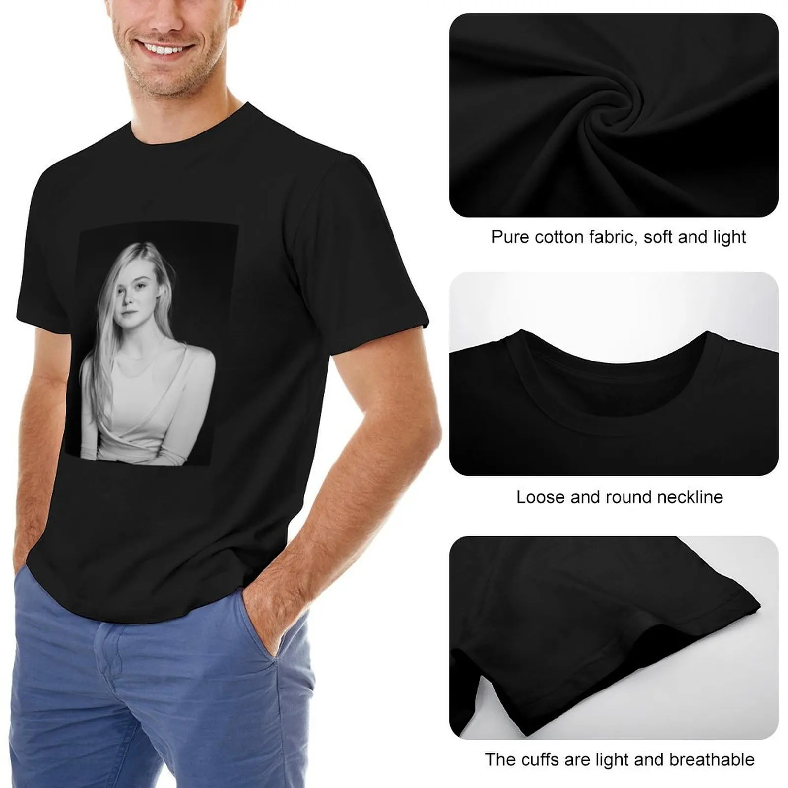 Футболка Elle Fanning рубашки с рисунком эстетическая одежда мужская дизайнерская