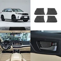 for Toyota Highlander 2015 2016 2017 2018 Inner Door Bowl Cover Trim Sticker Decal Car Interior Accessories Carbon Fiber