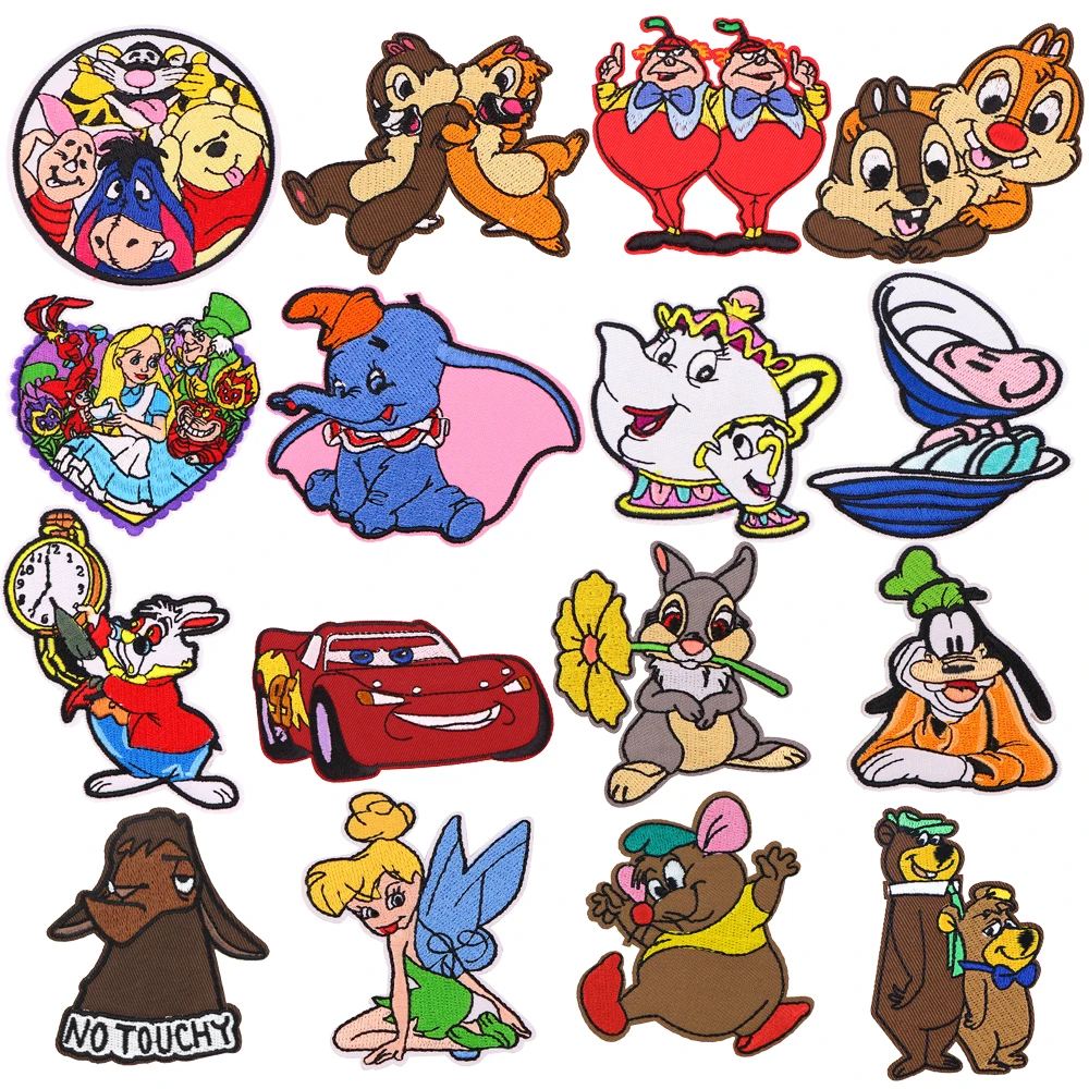 Мультяшный медведь мышь вышитый мужской женский значок нашивка аппликация