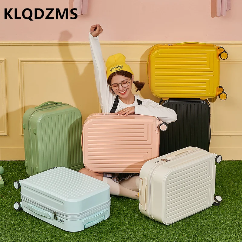 KLQDZMS Fashion Suitcase Female Retro Small Fresh 20 Inch Boarding Password Trolley Case Light Luggage Universal Wheel