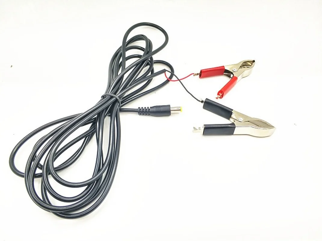

3 meters long DC battery clip cord male to alligator clip cord DC 12V 24V universal audio cable red and black clip