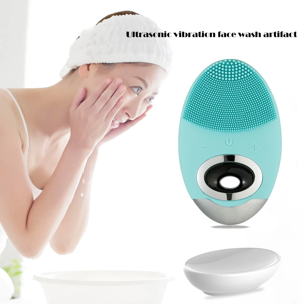 

Pro Silicone Electric Facial Cleaner Ultrasonic Vibration Washing Brush Massager for Household Women Beauty Supplies