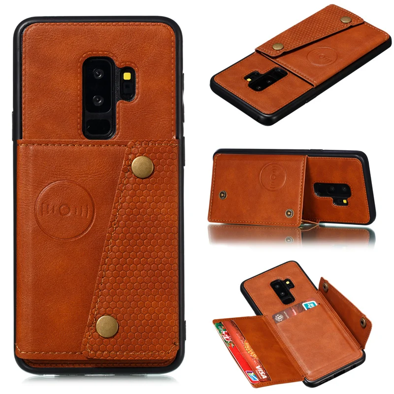 

Противоударный чехол-кошелек из искусственной кожи для Samsung Galaxy S8, S9, S10, Note 9, 10, J4, J6 Plus, A6, J8 2018, флип-чехол с отделением для карт, задняя крышка