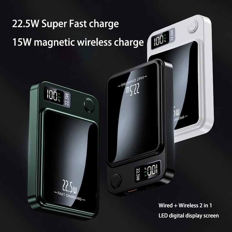 300000 mAh Беспроводная магнитная мощность PD 20 Вт Быстрая зарядка Портативный