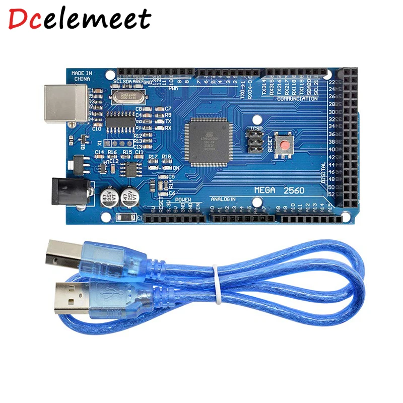 

5V MEGA2560 MEGA 2560 R3 (ATmega2560-16AU CH340G CH340) AVR USB Development Board With Cable For Arduino 3D Printer