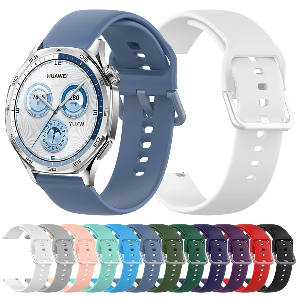 Мягкие силиконовые ремешки 20 мм 22 для Huawei WATCH GT 5 4 3 46 Pro SE Runner Ремешок часов Браслет