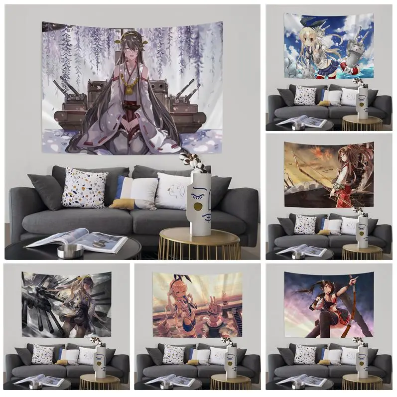 

Bandai Kantai Collection Printed Large Wall Tapestry Hanging Tarot Hippie Wall Rugs Dorm Decor Blanket