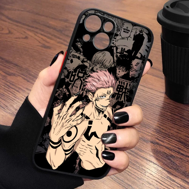 

Jujutsu Kaisen Yuji Sukuna Matte Phone Case For Apple iPhone 14 13 12 11 XS XR Pro MAX 8 7 Plus Frosted Translucent