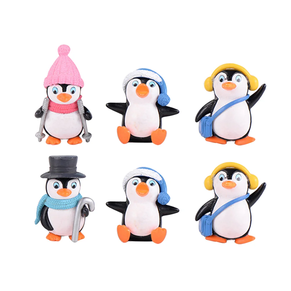 

Penguin Mini Animal Figurines Figure Miniature Toys Ornament Winter Characters Toy Garden Figures Sculpture Decoration Figurine